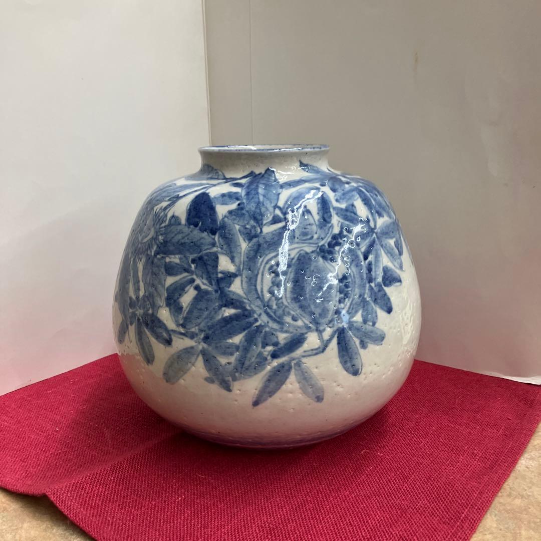 九谷焼実りの秋手描き陶器花瓶