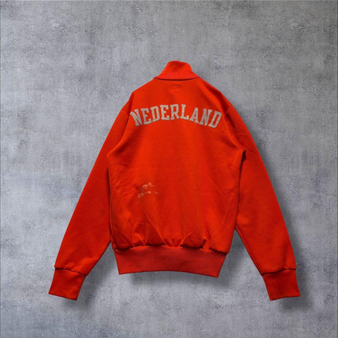 ☆人気　アディダス　ジャージ　トラックジャケット　刺繍ロゴ　オランダ代表　S