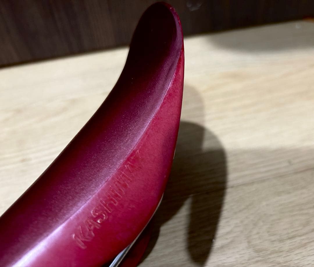 ◆KASHIMAX サドル日本製高級感ある◆ワインレッド/バーガンディ重量257