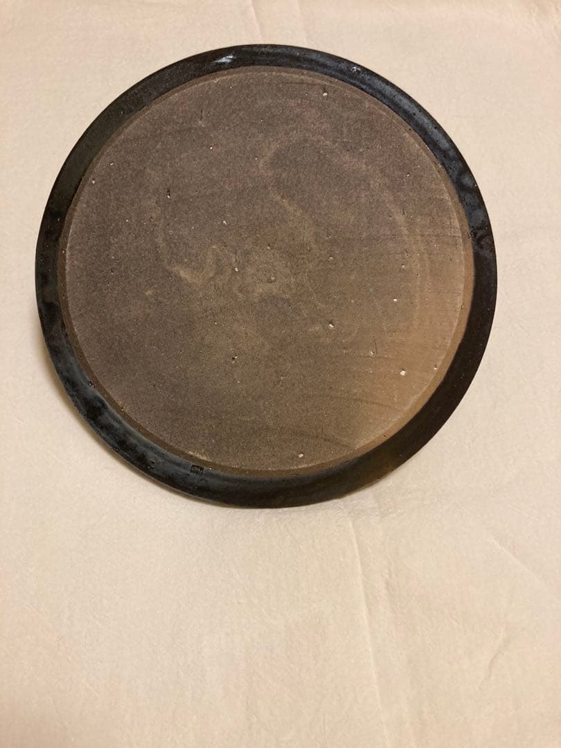 超絶技巧 小川甚八 笠間焼 カエル付 手鉢 黒燻 煎茶道具 菓子器 希少品