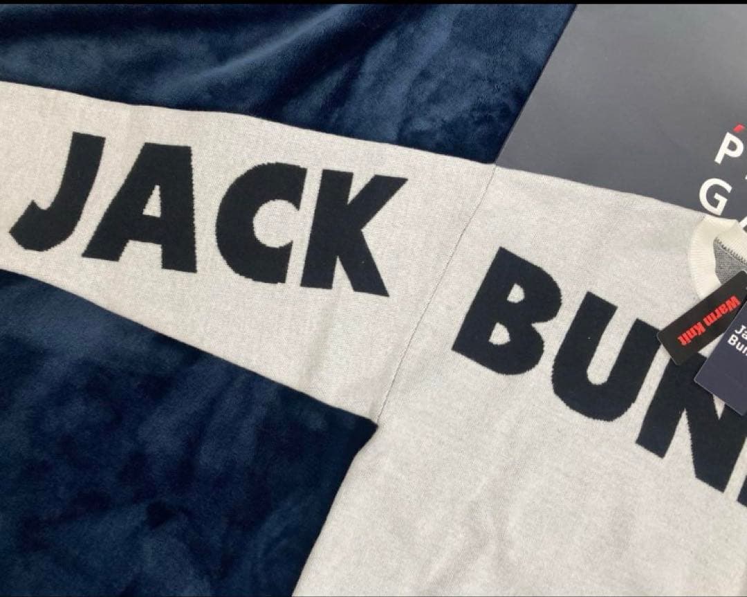 新品 パーリーゲイツ ジャックバニー HOT FEEL ニット(6)LL/白