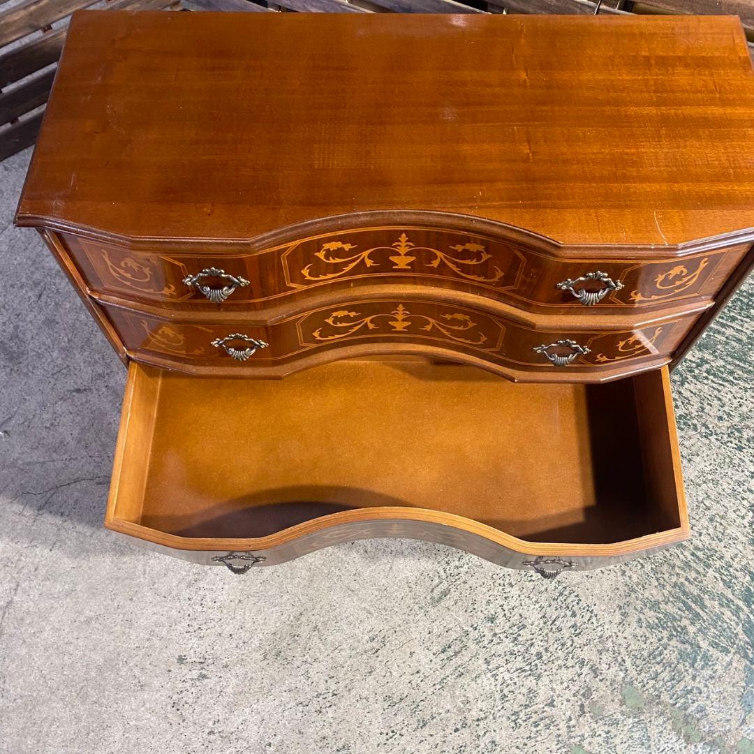 K892 TAROCCO VACCARI イタリア製 3段チェスト 象嵌 猫脚