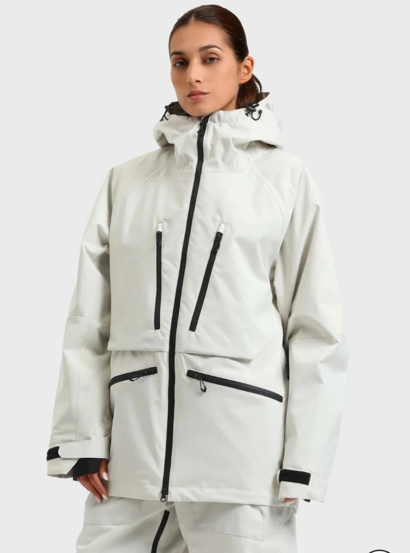 gsouホワイトスノーボードジャケット XXLサイズ