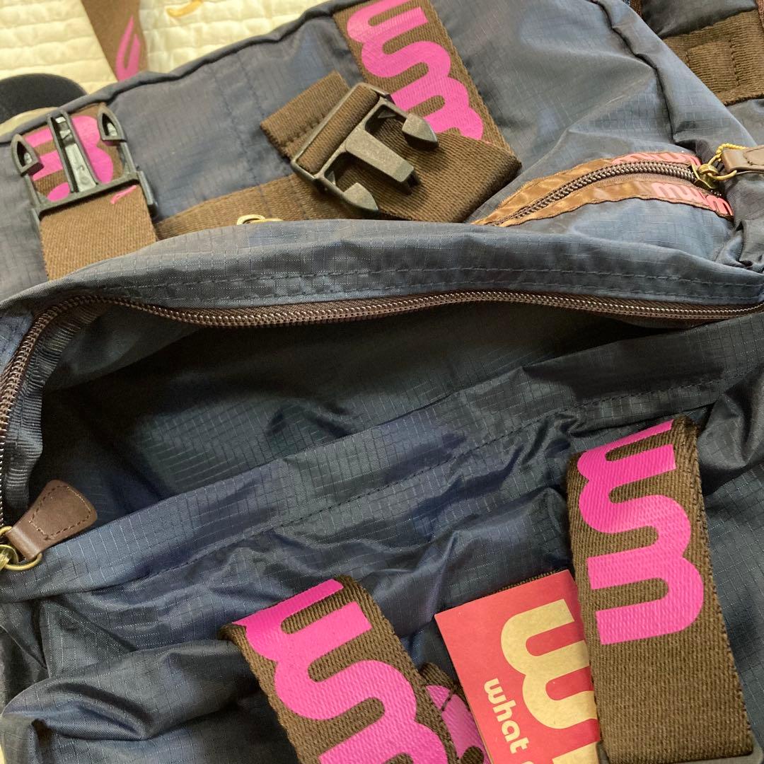 wmmw backpack【navy×pink logo】　 e-bag&ドリカ