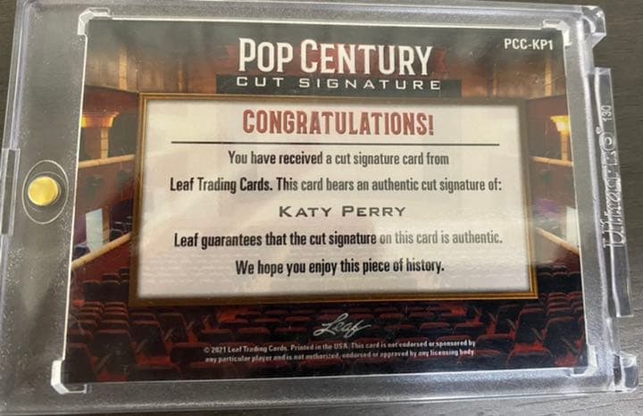 KATY PERRY ケイティペリー　直筆サインカード