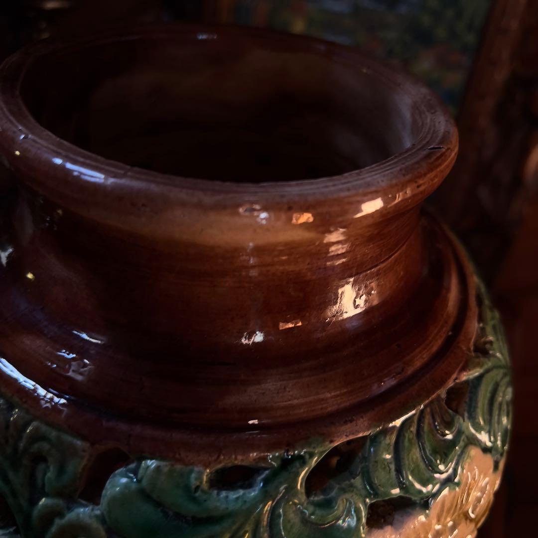 宋磁 宋三彩 中国 宋代 透かしあり 唐三彩