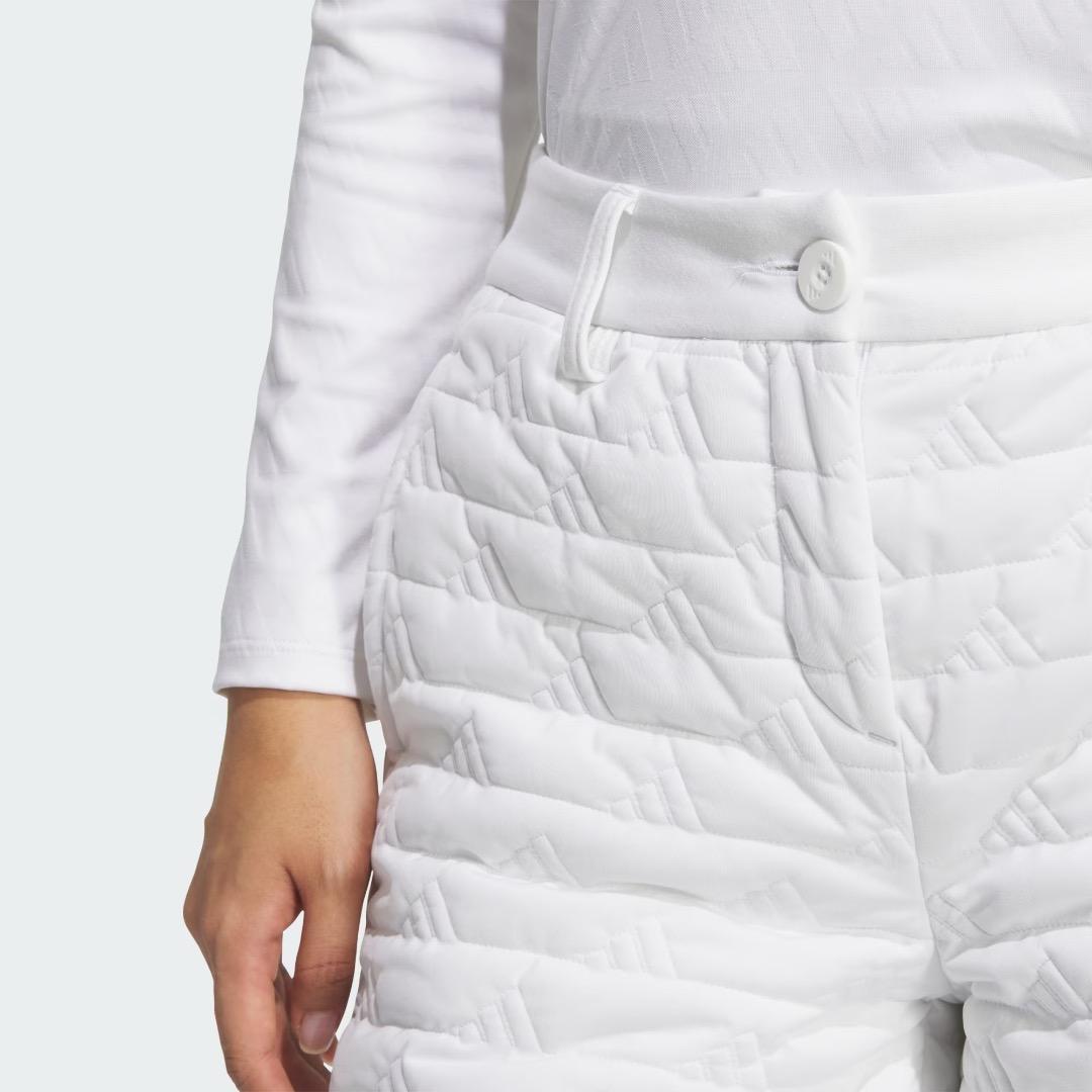 【M】秋冬 定価34,100円 アディダス ゴルフ 中綿 キルト セットアップ白