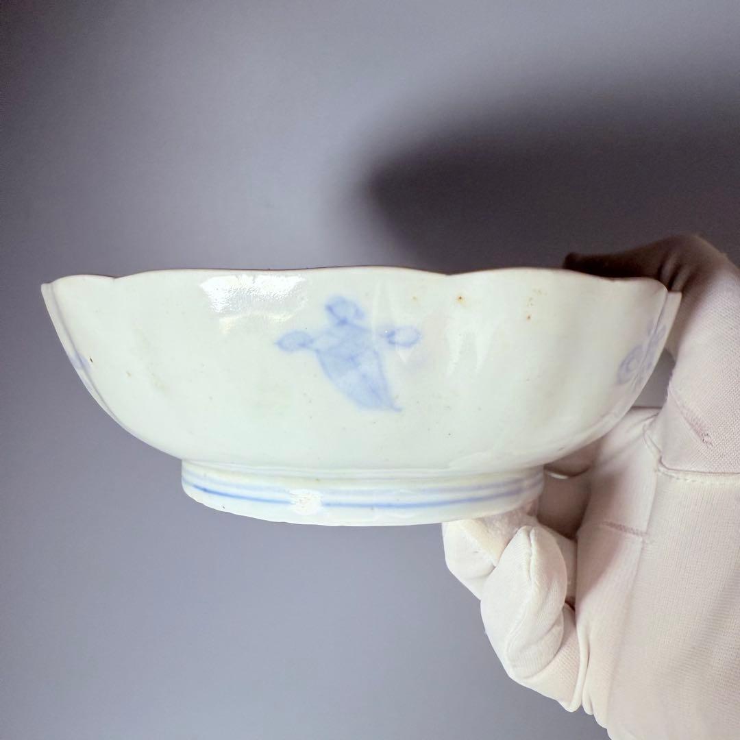 江戸後期～明治期　色絵人物図なます皿　5枚　珍しい絵付　蛇の目高台