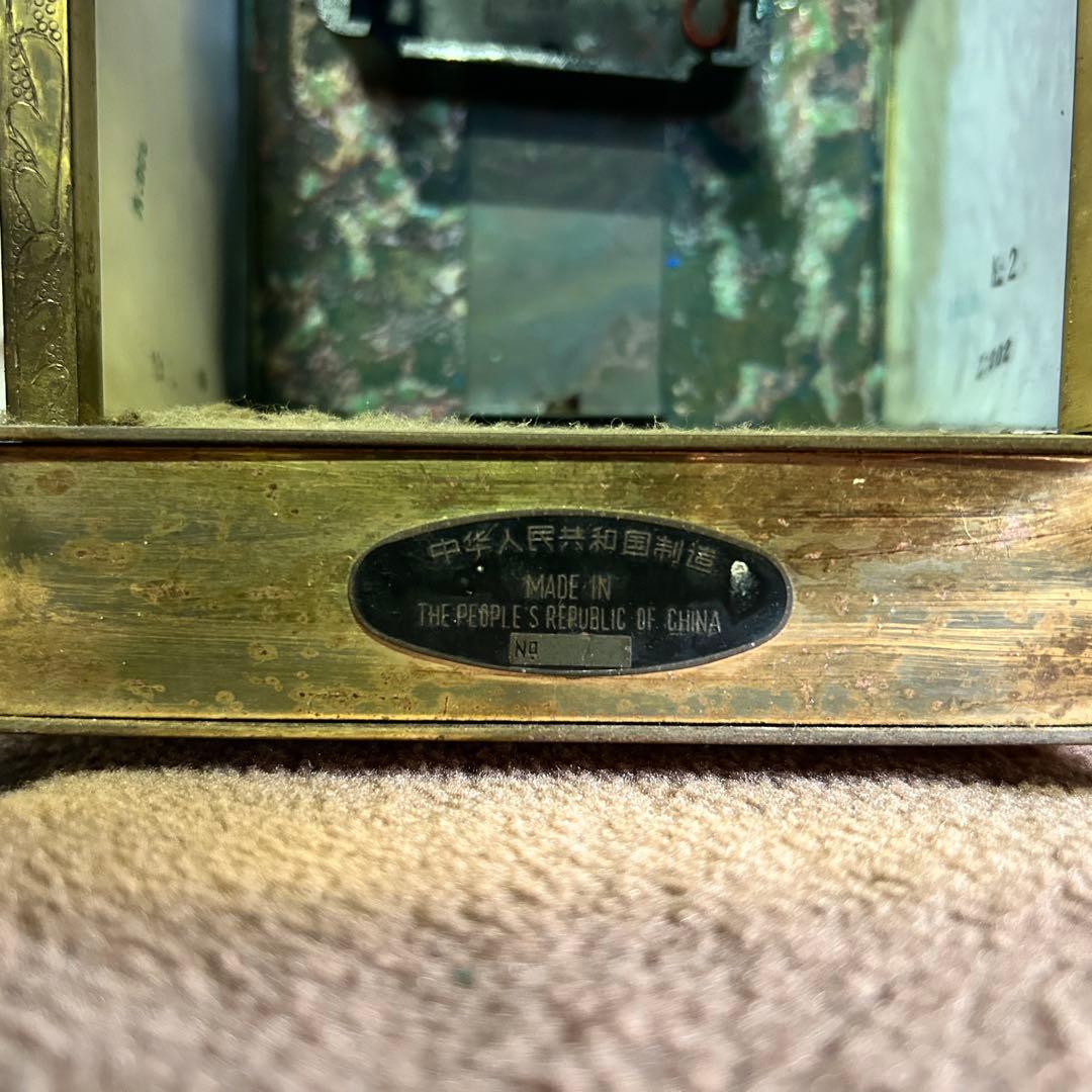 CF5★中国美術★ ガラス製 時計 置時計 アンティーク 七宝時計 インテリア