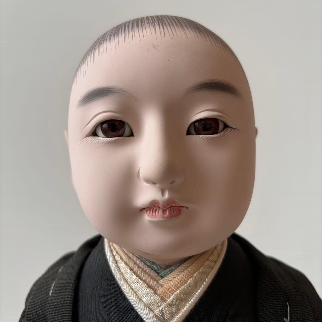 極美品 古い市松人形 45cm 箱入り 元箱 男の子