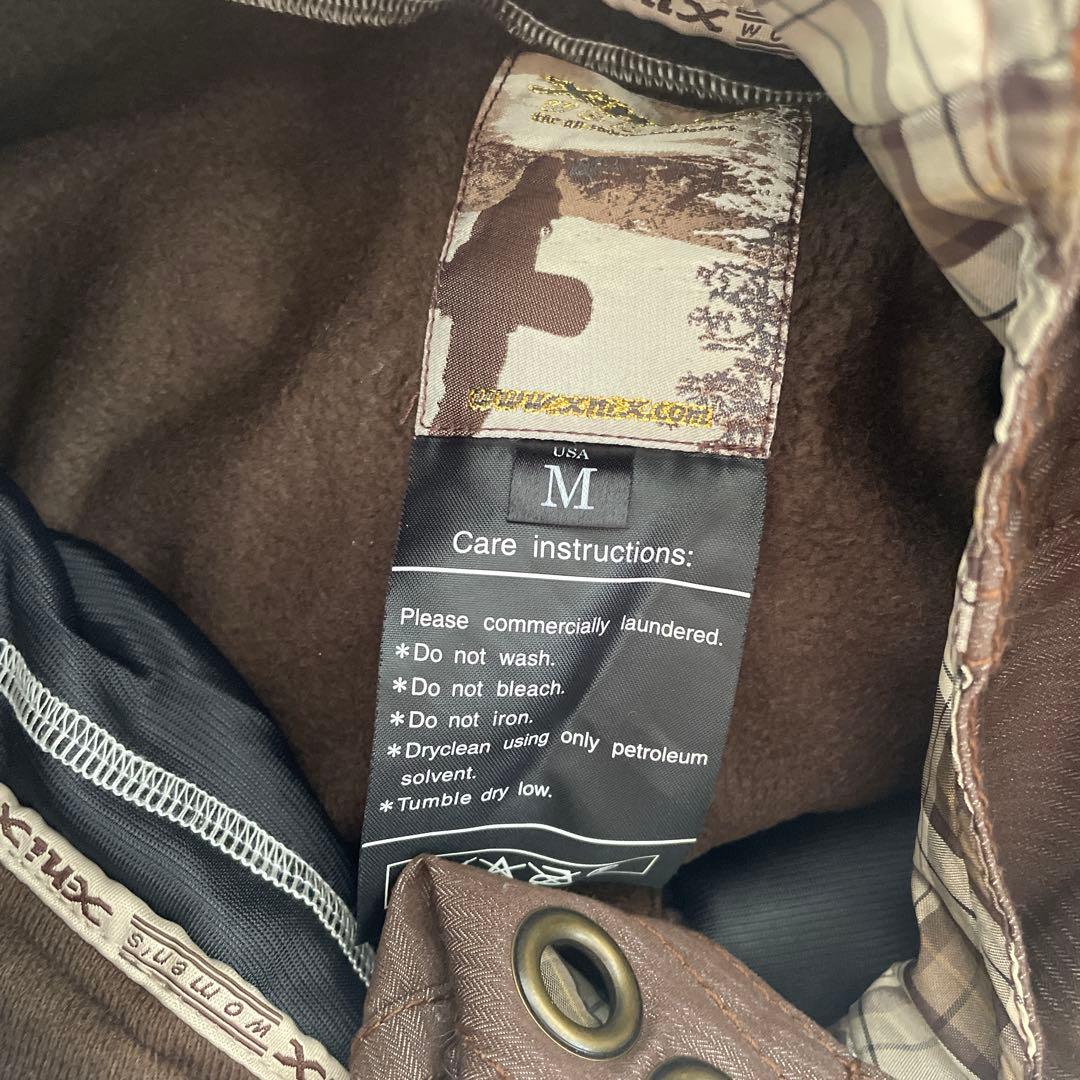 X-NiXダークブラウン スノーボードウェア チェック柄