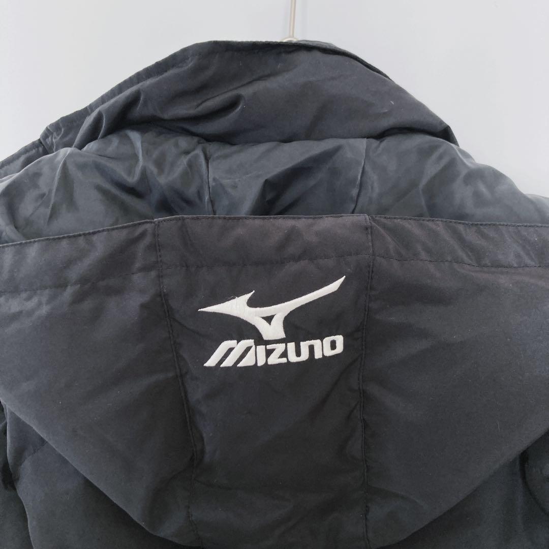 美品 Mizuno フード付き ロングダウン ベンチコート　ダウン80% 刺繍