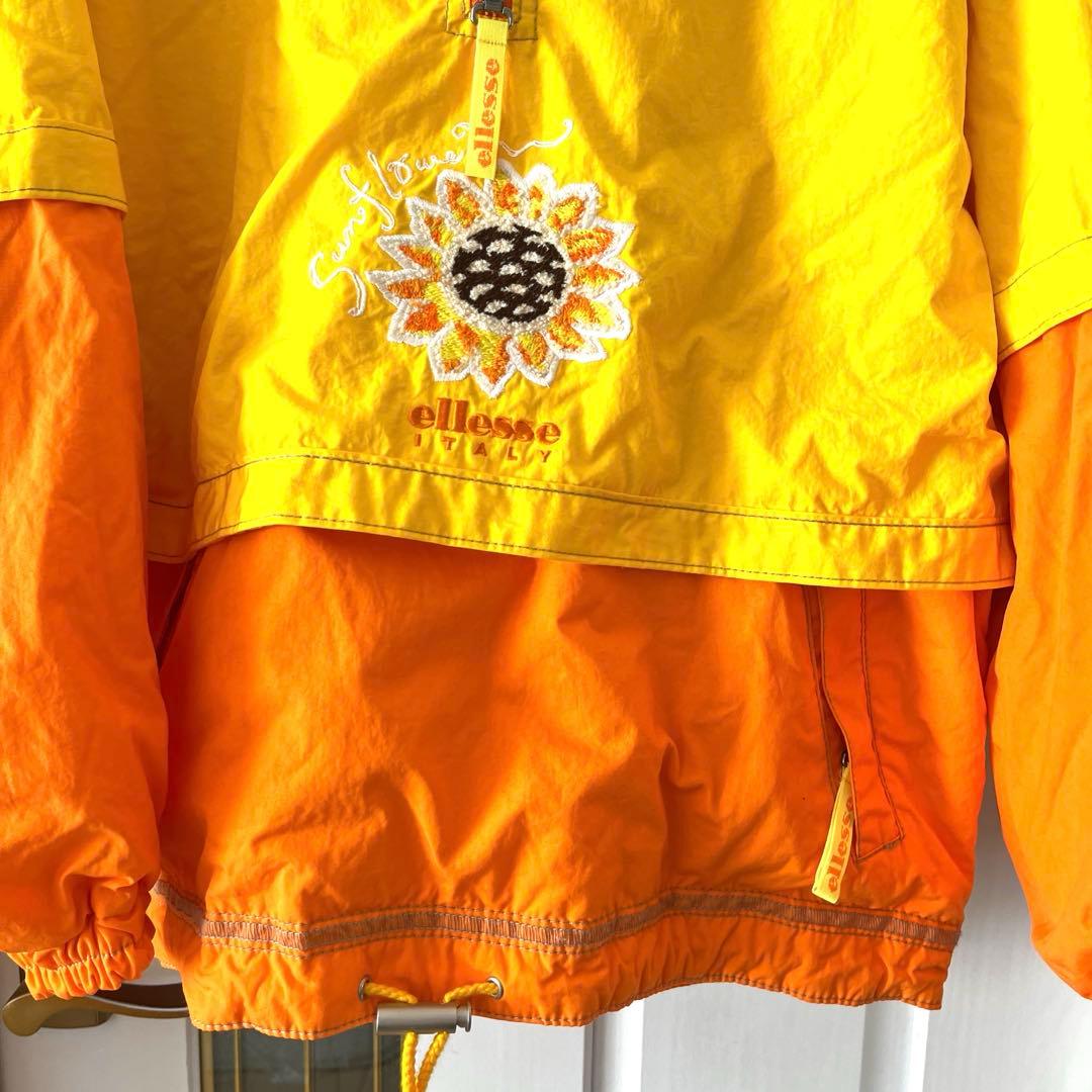 平成レトロ！ビビットカラーが可愛い　ellesse エレッセ　スキーウェア　L