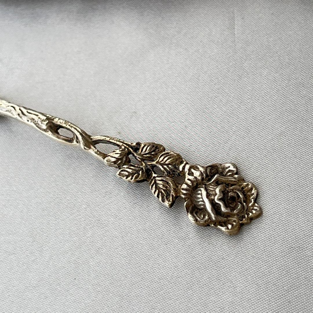 【 Bodemer】薔薇のバターナイフ 【純銀】 12.5cm