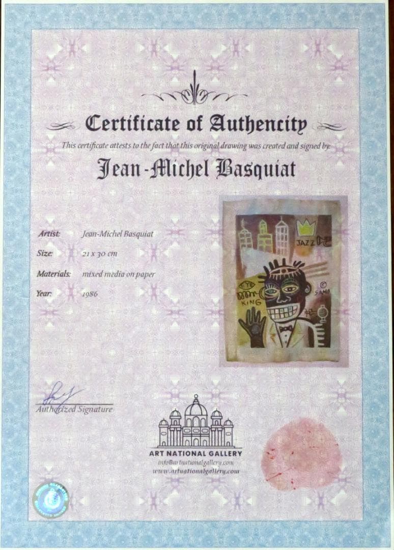 ジャン ミシェル バスキア 1986年 COA付属 ミクストメディア