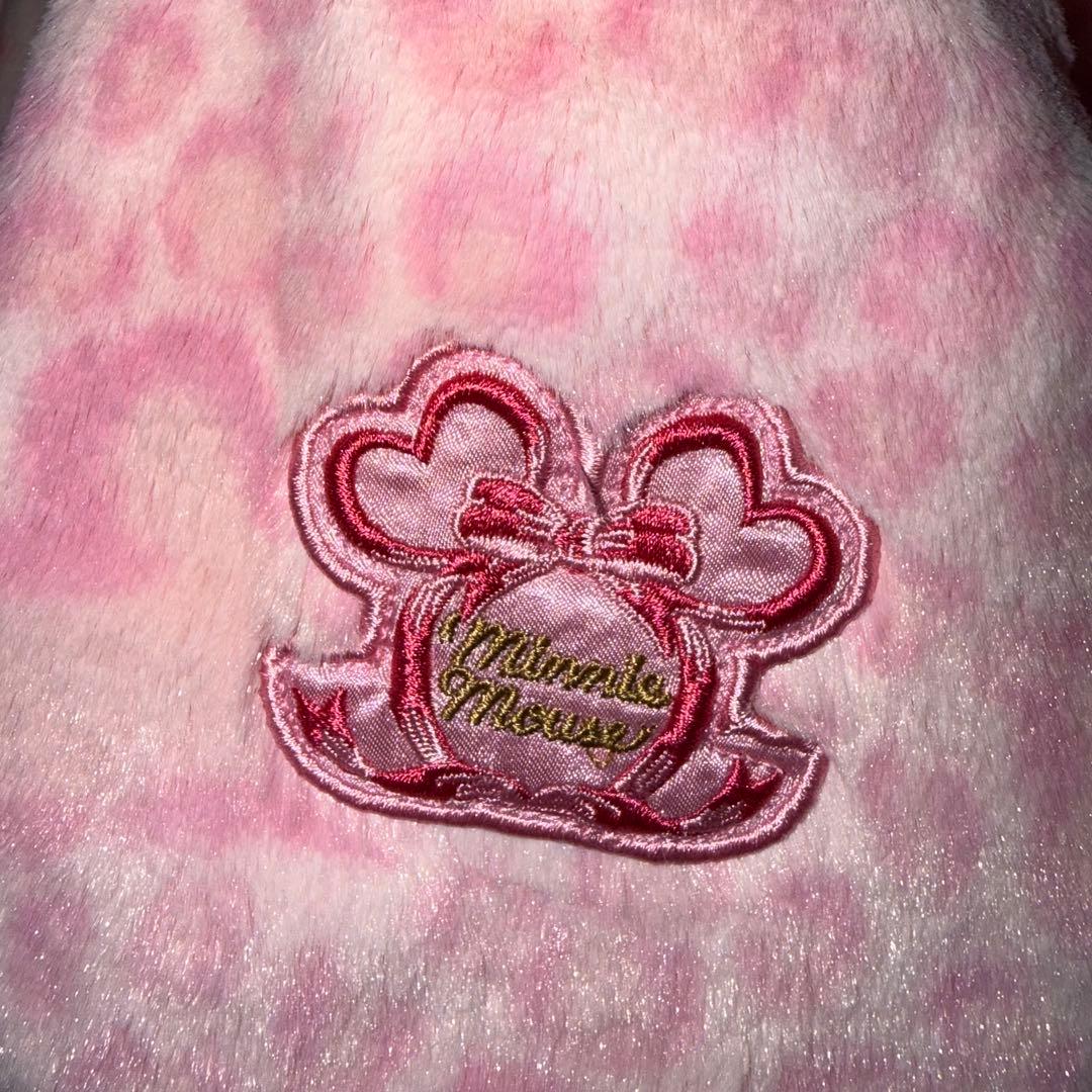 ディズニー ヒョウ柄キャップ ミニー ピンクマフラーキャップ