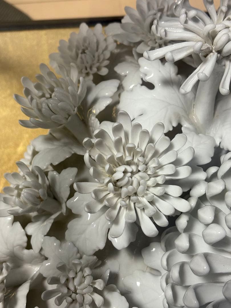 有田焼 華生窯 白菊花盛 陶器 国宝級 繊細 緻密品