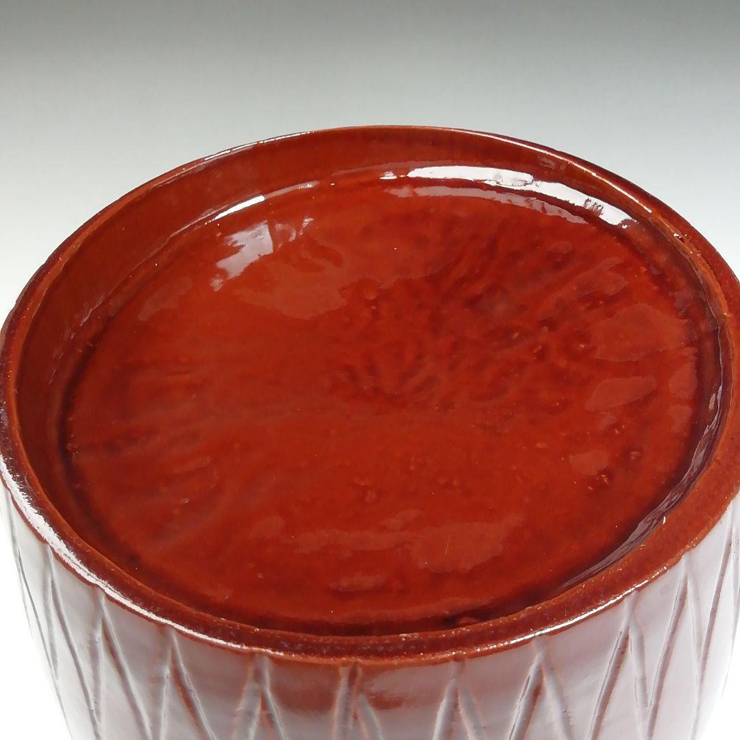 Ｗ１５８　建水　『溜塗　菊形建水』『竹師　宗甫 造』　共箱　茶道具