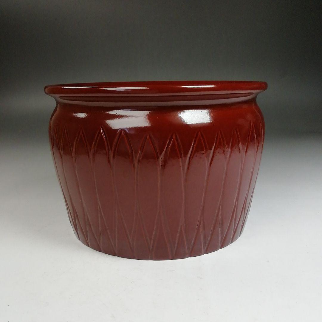 Ｗ１５８　建水　『溜塗　菊形建水』『竹師　宗甫 造』　共箱　茶道具