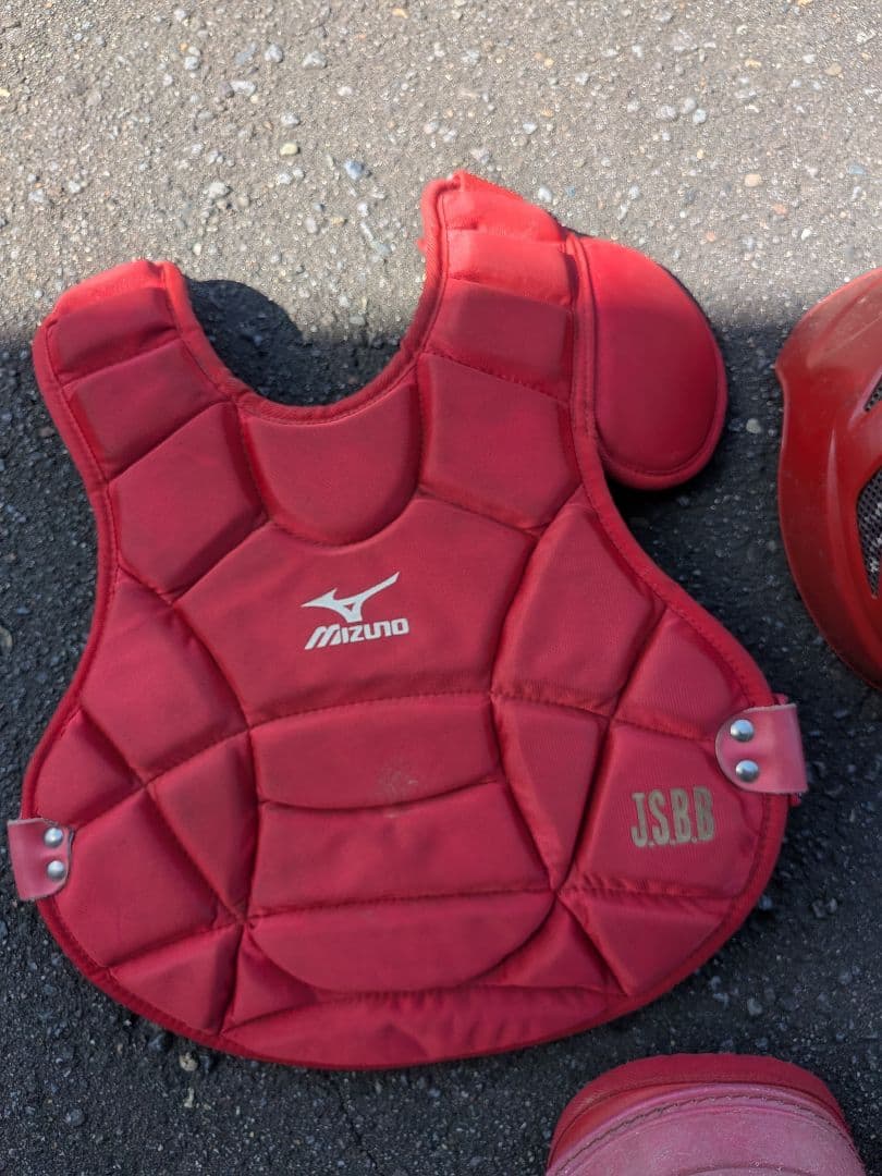 Mizuno キャッチャー用プロテクターセット 赤少年用