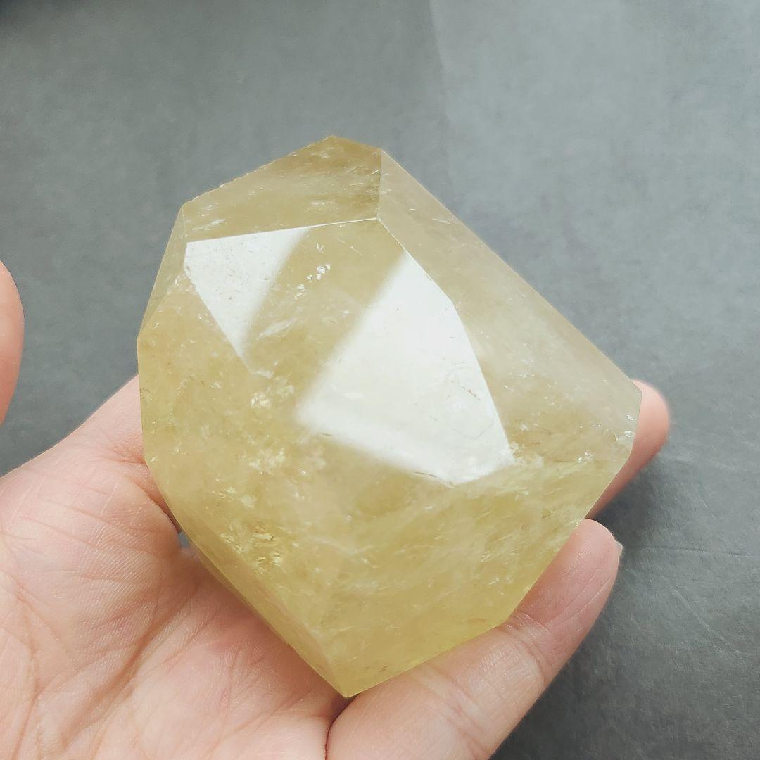 【一点物】高品質✨虹入り シトリン 原石 ポリッシュ 研磨 インテリア✩.*˚