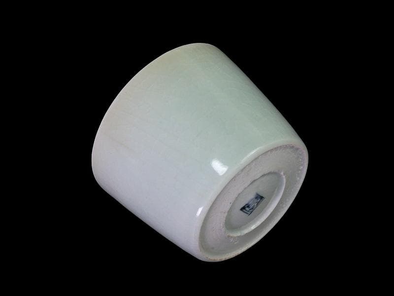 古伊万里　青磁　大振蕎麦猪口　江戸期　AS-fbvm