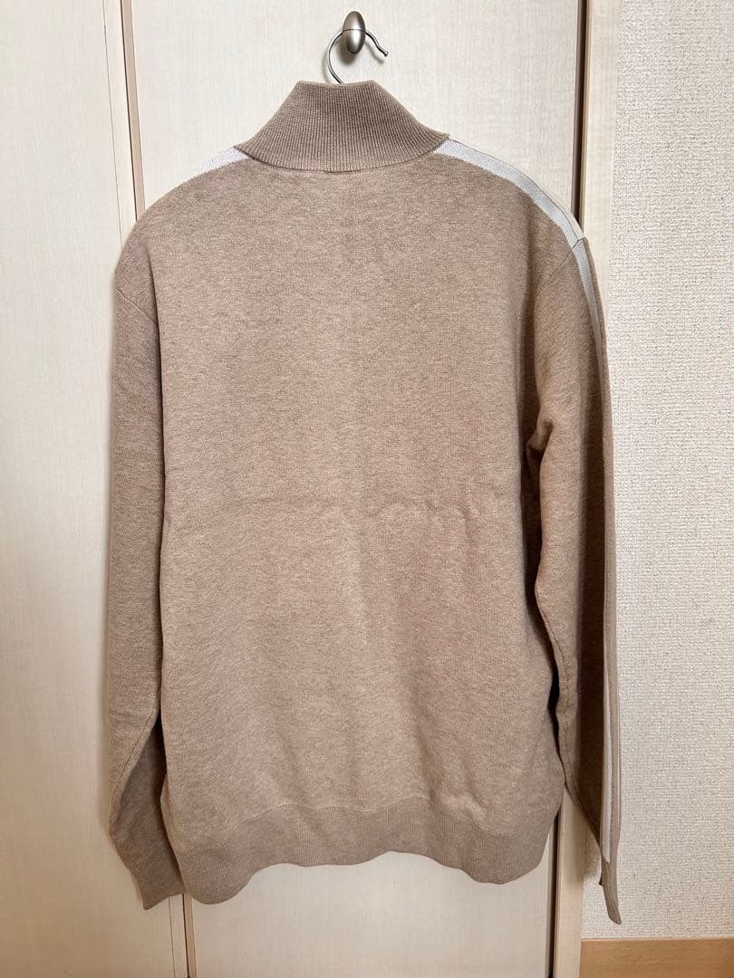 DESCENTE フルジップニットジャケット ホワイト/ベージュ