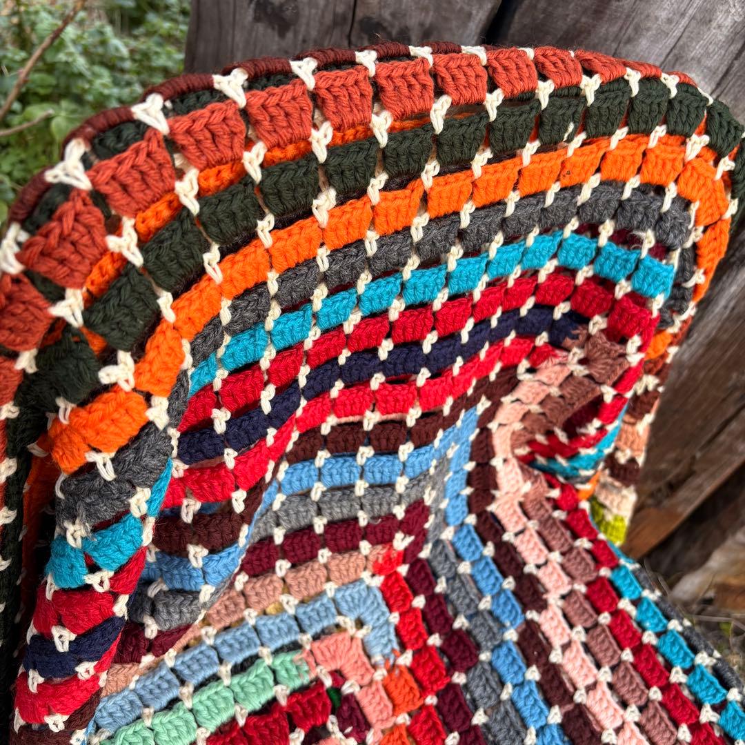 【USA vintage】 グラニーブランケット グラニースクエア ラグ