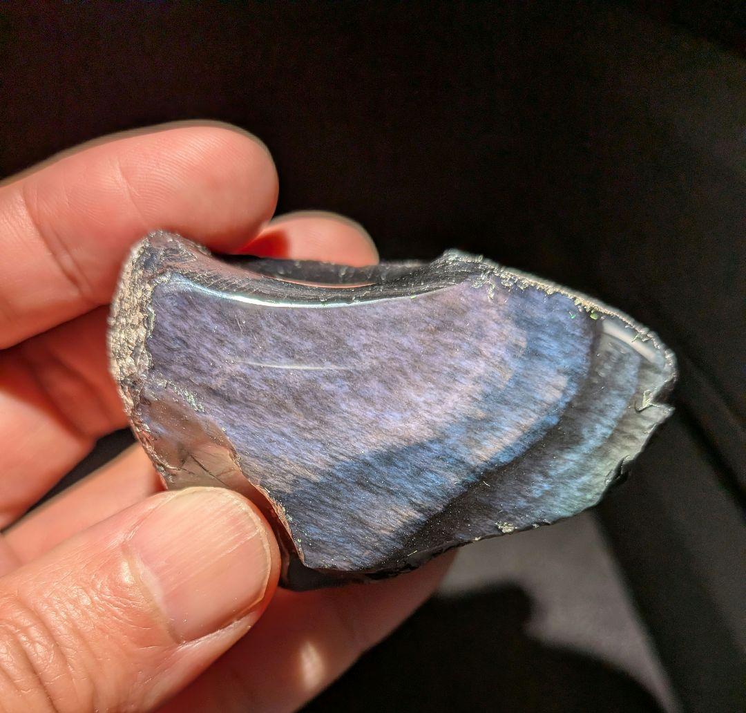 研磨品　十勝石玲瓏　パープルオーロラ　レインボーオブシディアン　特級品