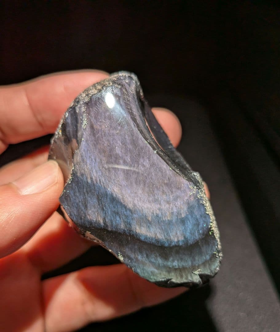 研磨品　十勝石玲瓏　パープルオーロラ　レインボーオブシディアン　特級品