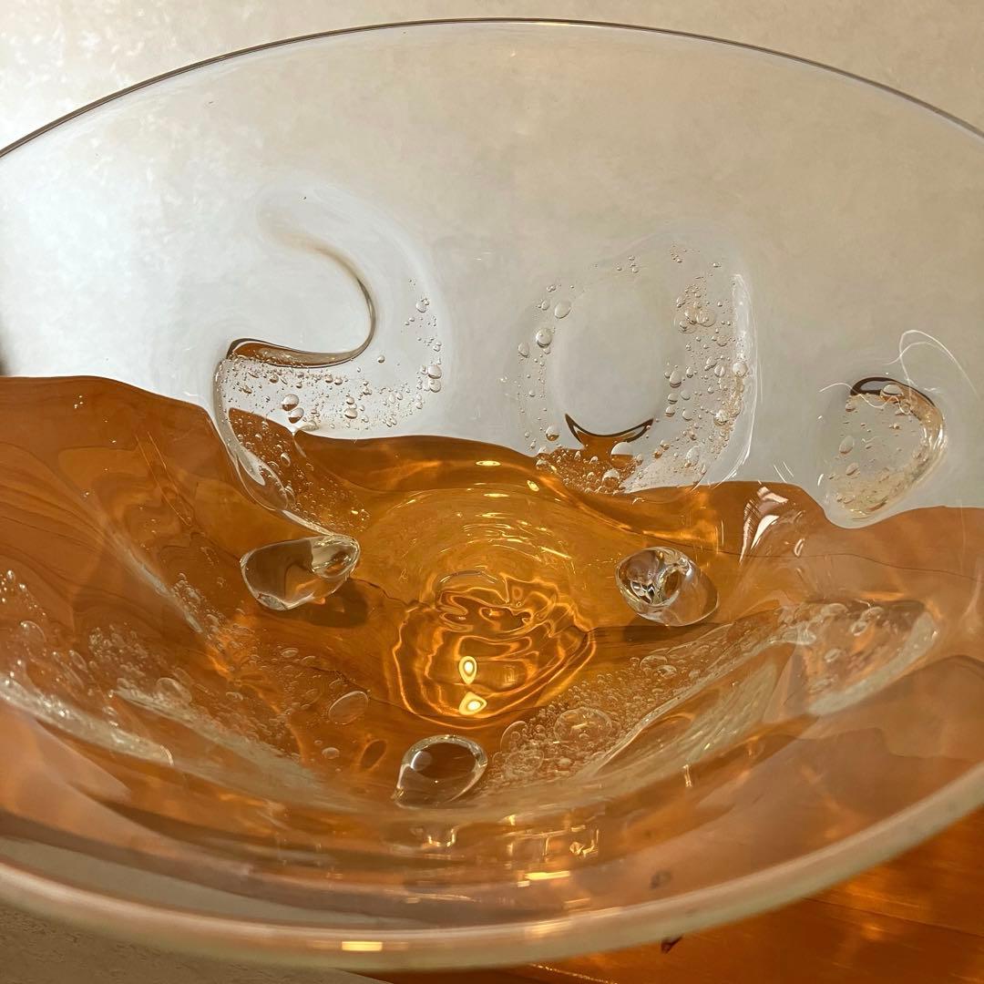 吹きガラス ガラスボウル ガラスのうつわ 作家もの