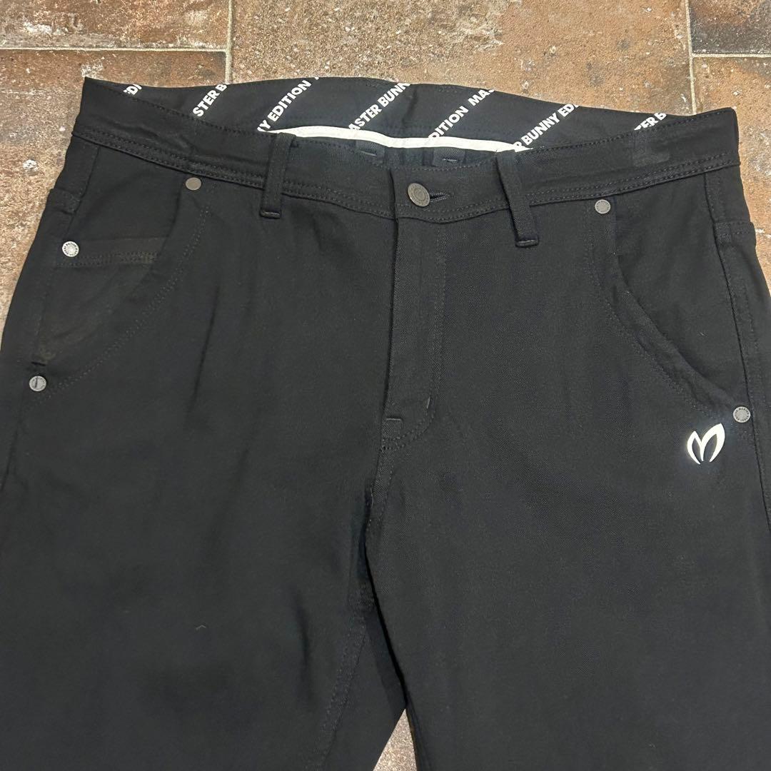 マスターバニーエディション メンズ パンツ ブラック 裏起毛 ストレッチ