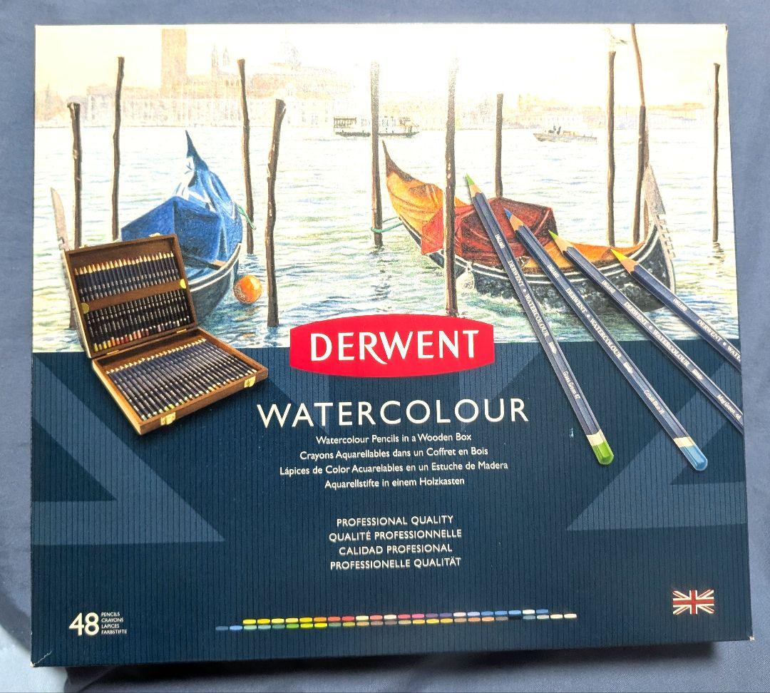 【新品】Derwent 水彩48色セット 木製ボックス