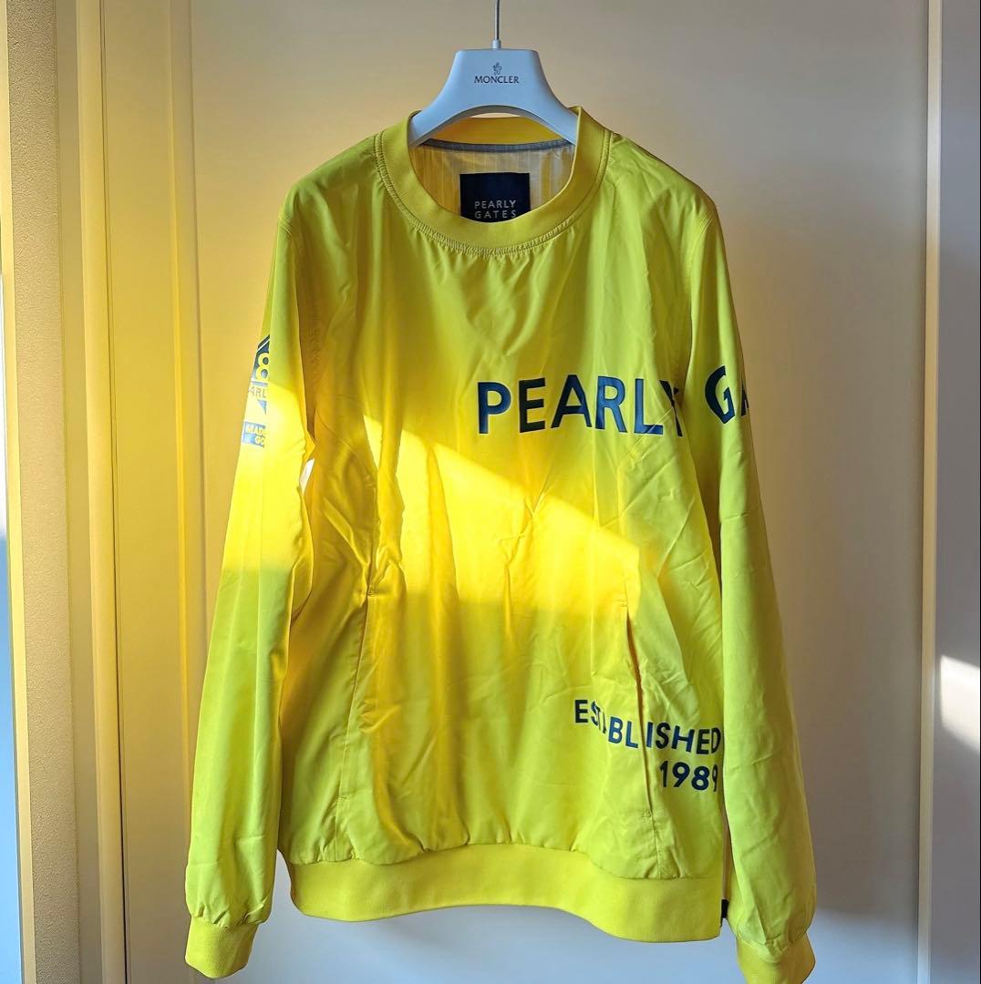 美品 ★ パーリーゲイツ ツインスニード 保温/防寒 メンズ ブルゾン 黄 紺