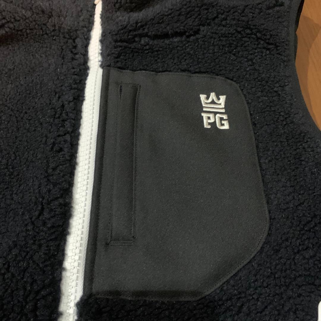 パーリーゲイツ　メンズゴルフウェア　ボアベスト　ブラック　5