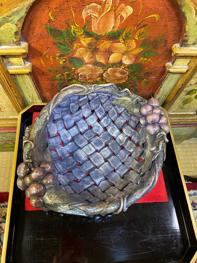 クレイクラフト葡萄の入れ物ハンドメイド