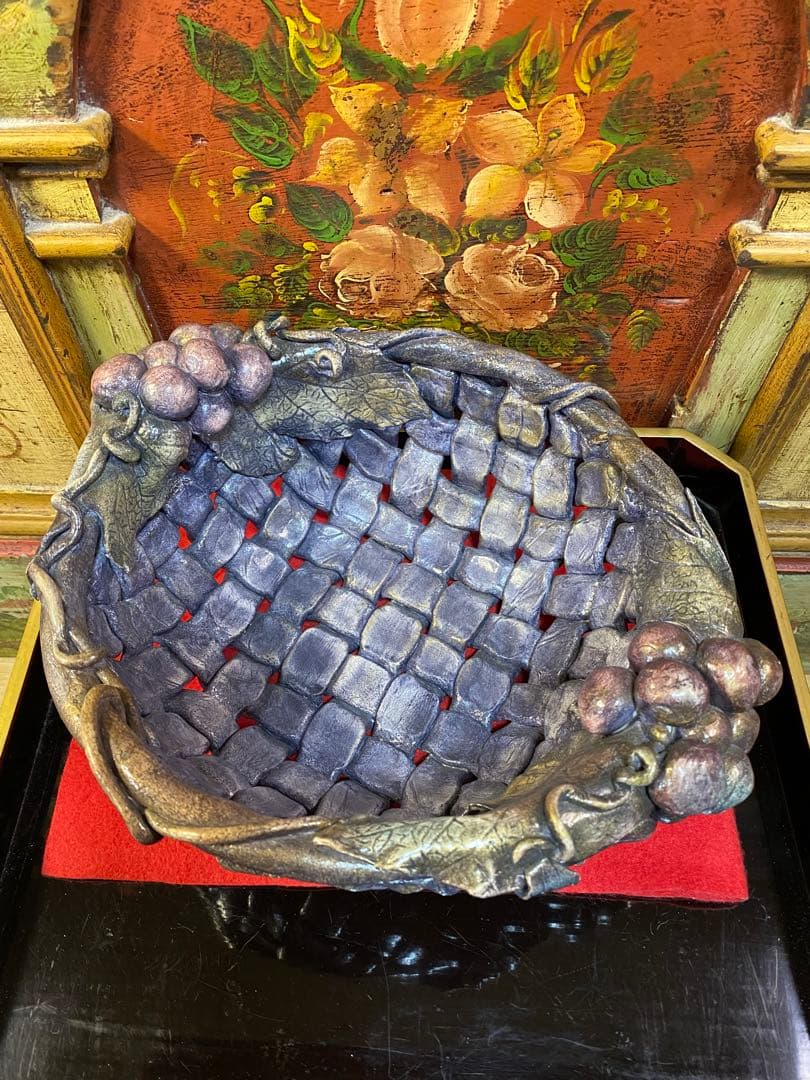 クレイクラフト葡萄の入れ物ハンドメイド