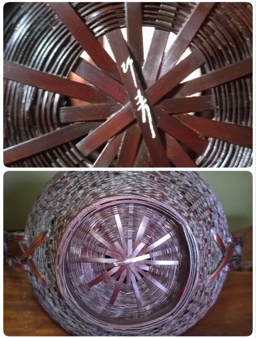 wm001 茶道具 高級竹細工 川原竹寿斉 竹花入 煎茶道具