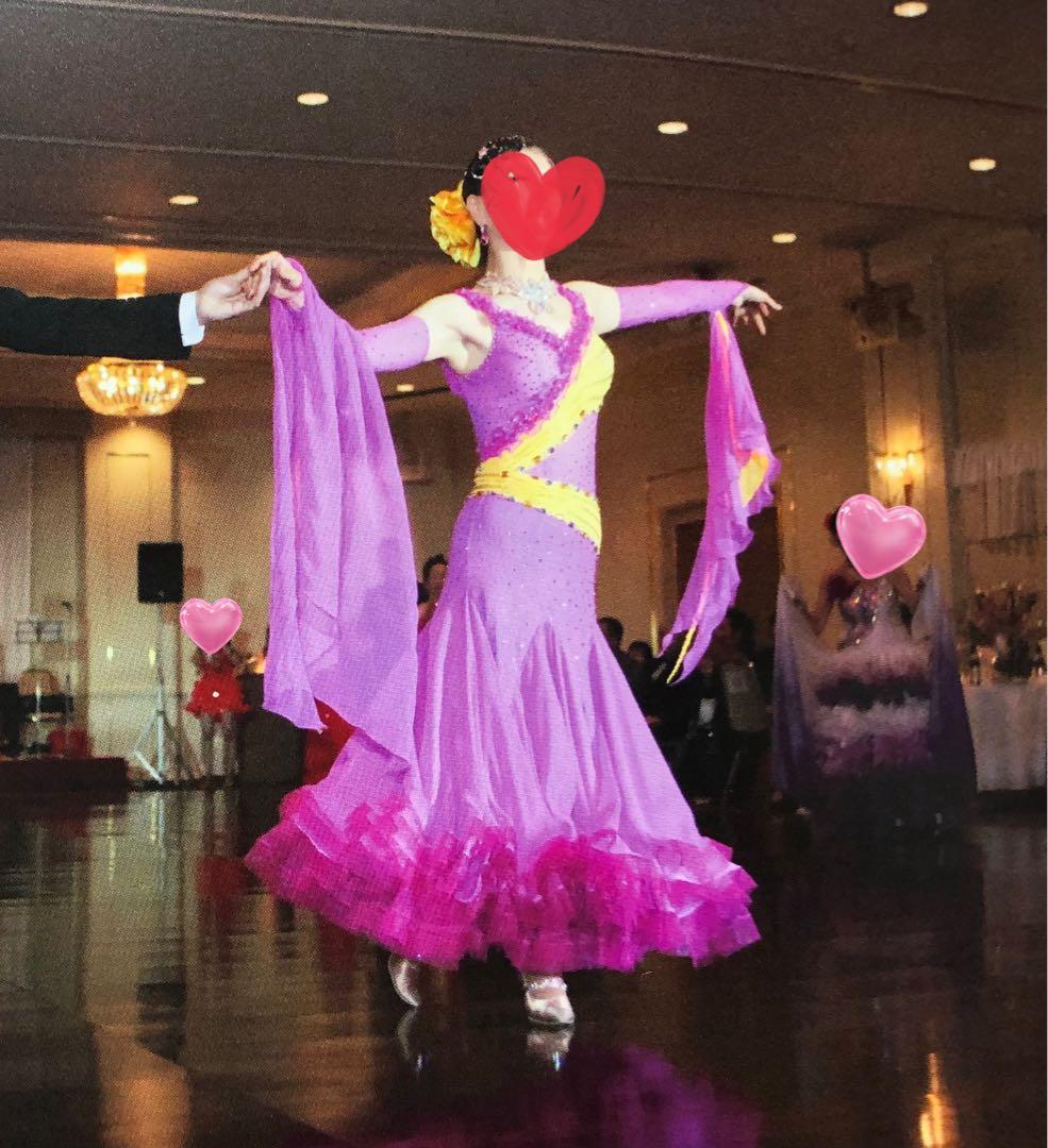 社交ダンスドレス 黄色と可愛いピンク