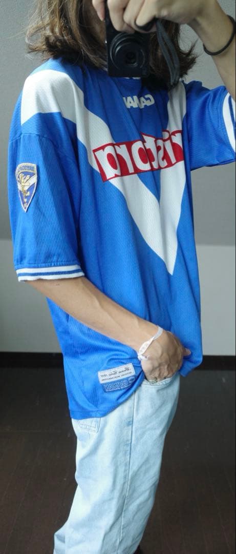 バッジョユニフォームブレシアGARMANセリエAヴィンテージサッカー代表XL