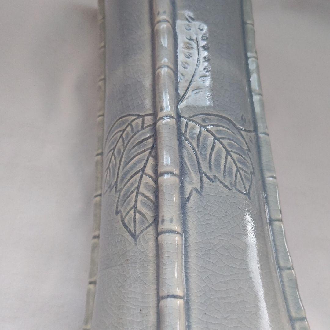 桐竹文 花瓶 山崎 光洋銘『鳳玉』 嵯峨御流好 片山宥雄大僧正