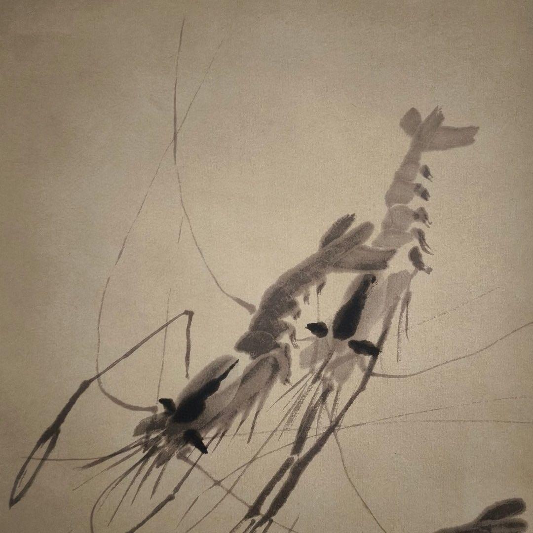 齐白石 藍光中堂 画巻 掛け軸 蝦図 中式インテリア 書斎 客間 掛画