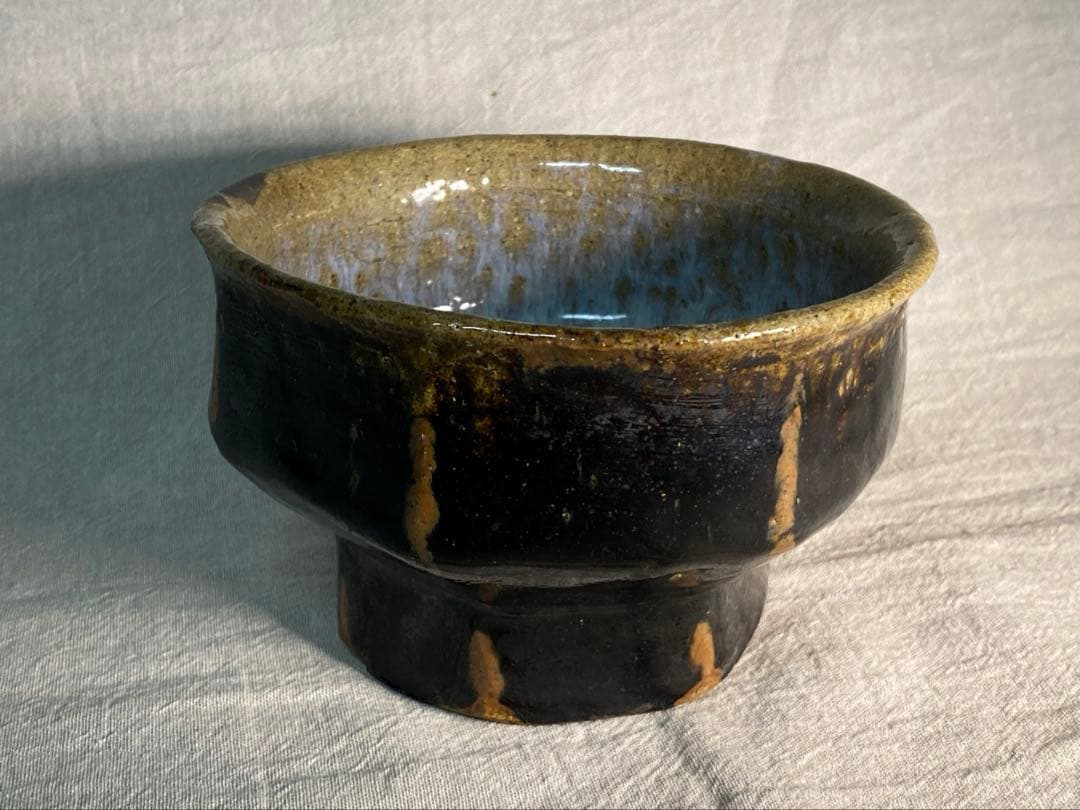 武内晴二郎作　黒釉面取鉢