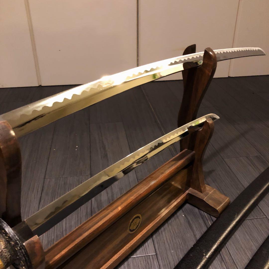 本格模造刀　居合刀　 2本セット　美術刀剣　太刀　脇差　大小セット　茶拵え