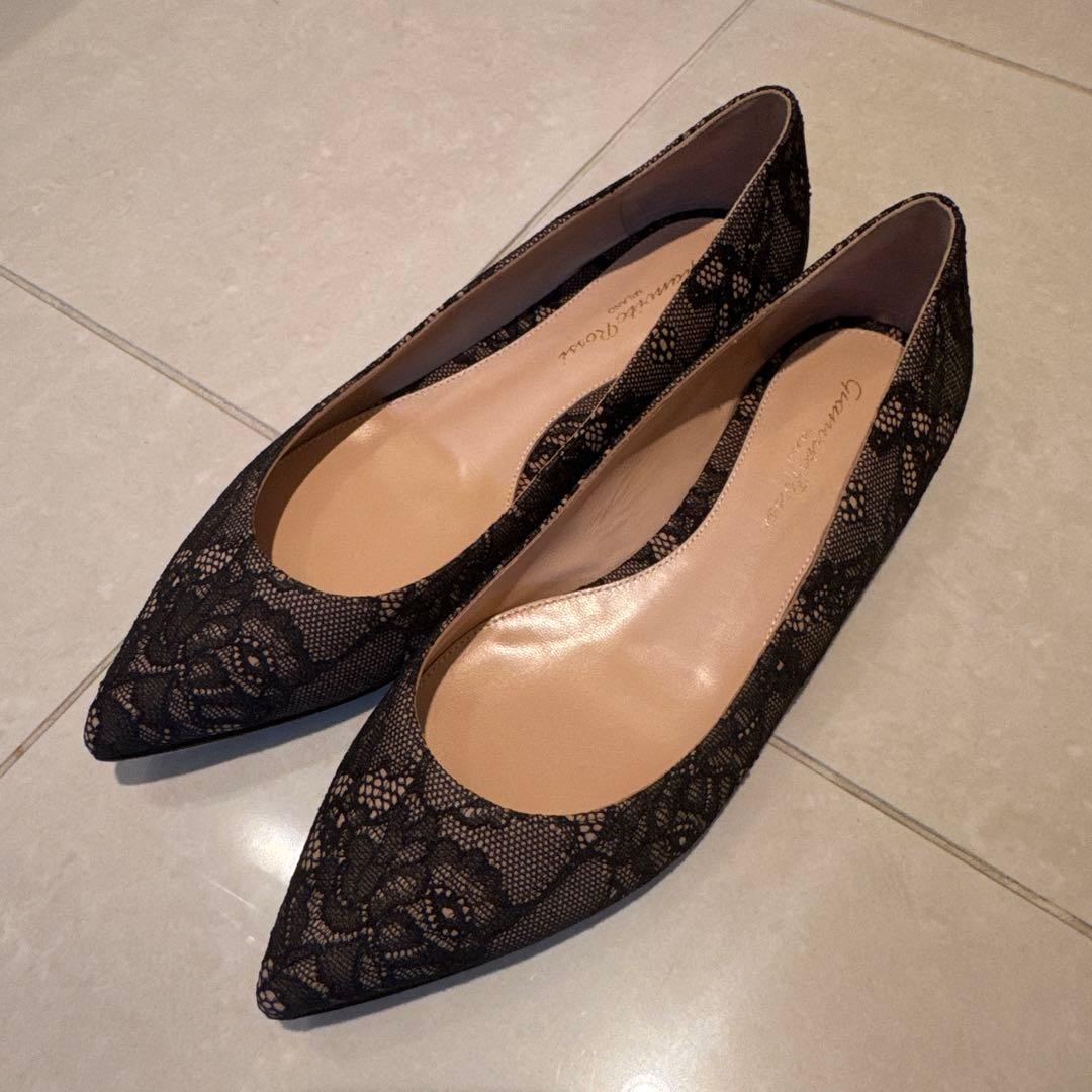 Gianvito Rossi フラットシューズ バレエシューズ 37 レース