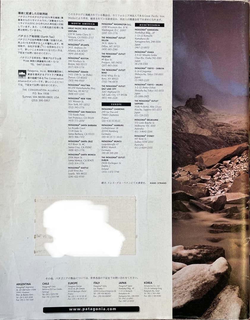 【希少】 パタゴニア patagonia WINTER 1998