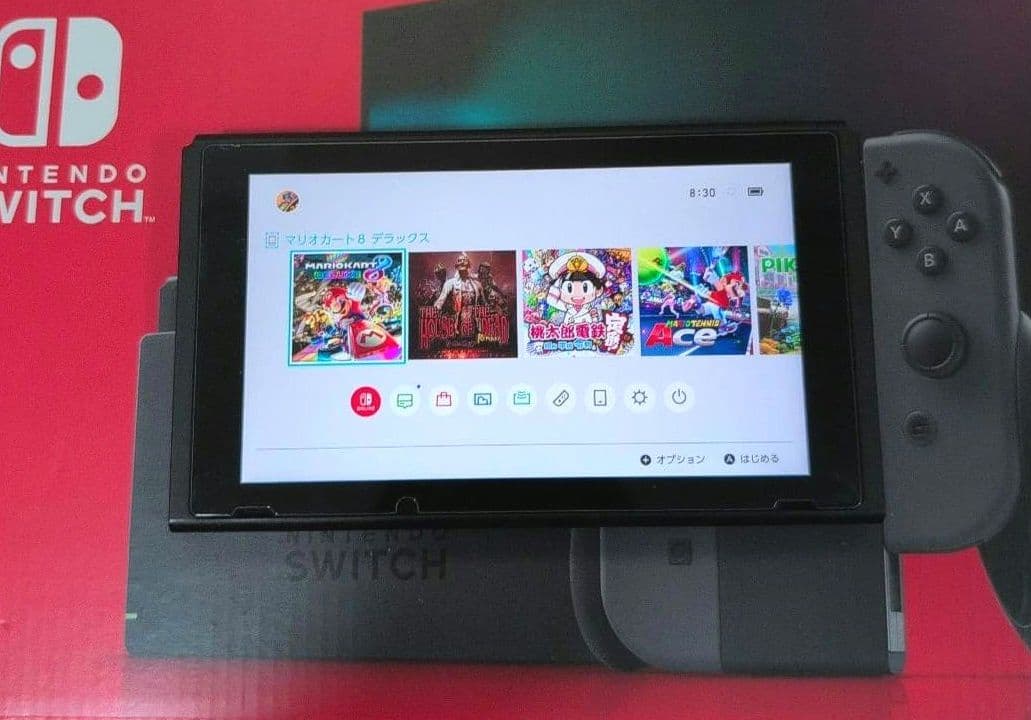 【バッテリー強化版】Nintendo Switch 本体 グレー 動作品　箱付き
