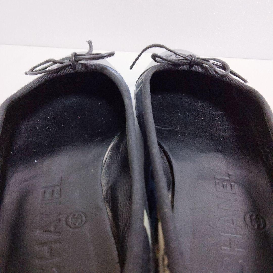 【CHANEL】シャネル フラットシューズ 総柄 ココマーク 34 1/2