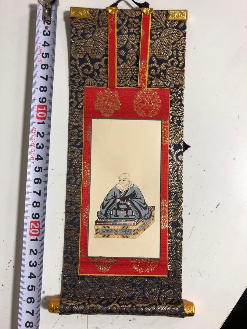 稀少時代物　浄土真宗・西本願寺派　上仕立絹本紙　脇侍6枚組　裏面銘入　紙焼有