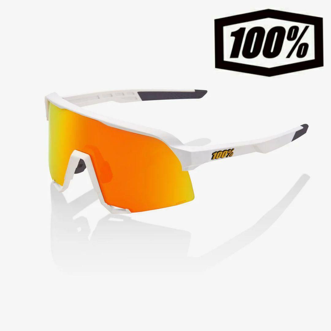 100% S3 ホワイト レッド ワンハンドレッド サングラス